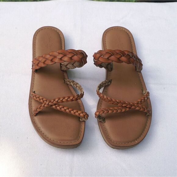 Universal Thread Brown Braided Faux Leather Sandals - Picture 5 of 8